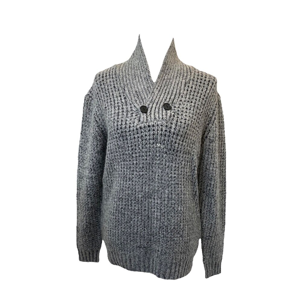 True Rock Women’s Sweater Grey Pullover Long Sleeve High Neck Size Large